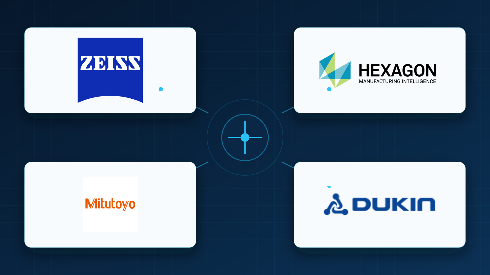 ZEISS, Hexagon, Mitutoyo, DUKIN 3차원측정기 제조사 로고
