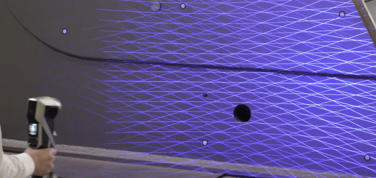 KSCAN-X Blue Laser 교차선을 이용한 대형 곡면 측정